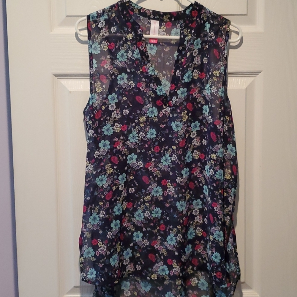 Sheer floral tank
